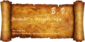 Bodnár Virgínia névjegykártya